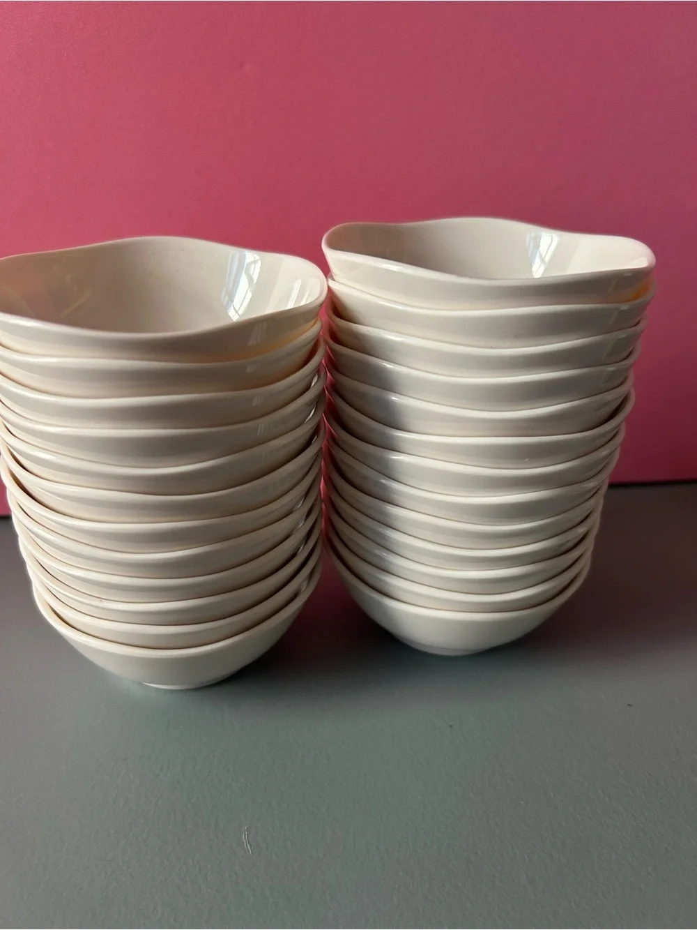 White Floral Porcelain Bowl - Purple Flower Accent